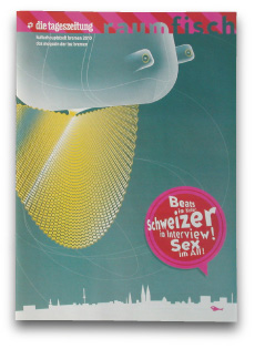 Titelillustration "Raumfisch"; Sonderbeilage der taz anlässlich Bremens Kulturhauptstadtbewerbung  [copyright Ole Kaleschke]