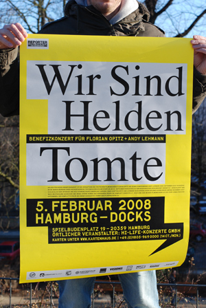 Plakat Benefizkonzert Tomte und Wir Sind Helden [copyright Ole Kaleschke]